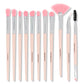 12pcs Eye Makeup Brushes Eye Brush Set with ABS Plastic Handle Nylon Bristles Portable Cosmetic Tool Kit