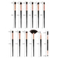 12pcs Eye Makeup Brushes Eye Brush Set with ABS Plastic Handle Nylon Bristles Portable Cosmetic Tool Kit