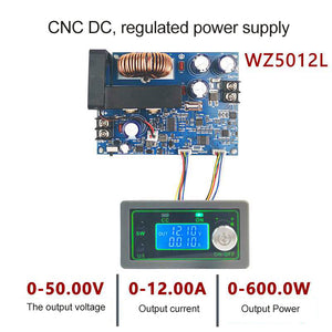 WZ5012L 50V 12A 600W CNC Adjustable Step-Down Module Buck Power Supply Module w/ LCD Display
