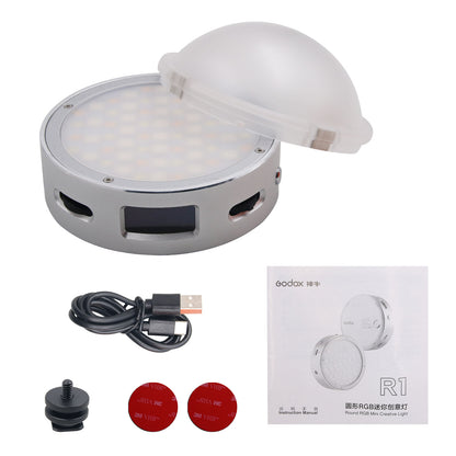 Godox R1 RGB LED Light Portable Photo Video Fill Light Dimmable Magnetic Photography Lighting
