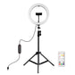 PKT3081B 10.2&quot; RGBW Dimmable LED Ring Light Fill Light 168pcs LED Beads PU504B + 1.1M Tripod Stand