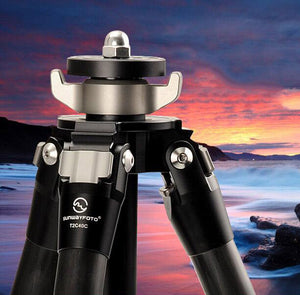 T2C40C Carbon Fiber Tripod 4-Section Folding Tripod Camera Tripod Stand For Distant Close Shot
