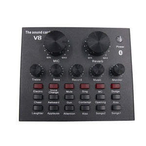 V8 Sound Card Live Sound Card Support Dual Mobile Phones 12 Sound Effects For Live Online Singing