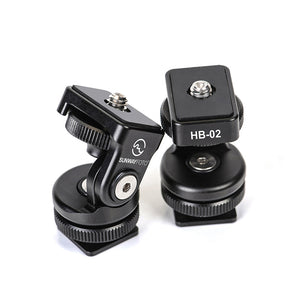 HB-02 Hot Shoe Tripod Head Mount Tilt Head For SLR Camera Fill Light Mobile Phone Bracket Monitor