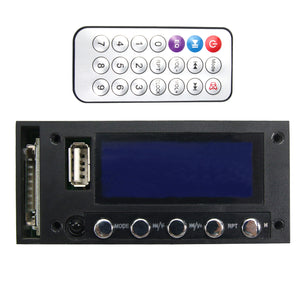 7-16V AC DC Decoder Blue Screen Stereo Output Bluetooth Mixer Car Audio Amplifier MP3 Decoding Board