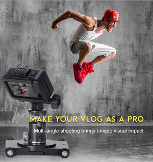 CPV-02 Camera Dolly + HB-01 Single-Notch Ball Head For 360° Panoramic Photography Vlog