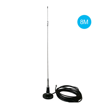 Car Antenna Roof Transmitting Antenna w/ 8m Feeder 150W 3dBi Gain 76-108MHz Frequency Adjustable