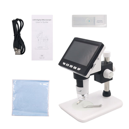 1000X 4.3&quot; 1080P 8 LEDs USB microscope Digital Electronic Microscope Support for Soldering Camera with Battery Digital Magnifier