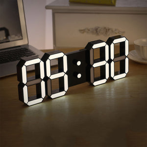 3D LED Clock Electronic Luminous Clock WiFi Version for Living Room Decoration White Light Black Shell