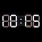 LED 3D Digital Clock Electronic Clock Remote Control Version w/ Alarm Clock Timing Function White Light Black Shell