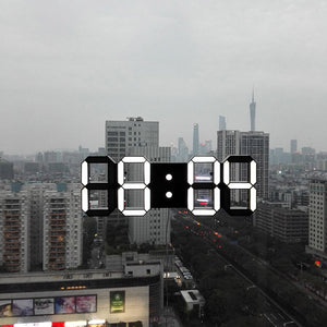 LED 3D Digital Clock Electronic Clock Remote Control Version w/ Alarm Clock Timing Function White Light Black Shell