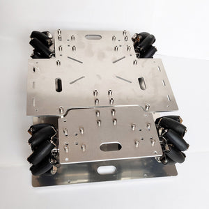 Mecanum Wheel Car Chassis Omnidirectional Smart Robotic Car DIY Kit w/ 140RPM Motor Unassembled White