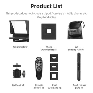 Mobile Phone Portable Teleprompter with Remote Control for Phone DSLR Recording Video Live Broadcast