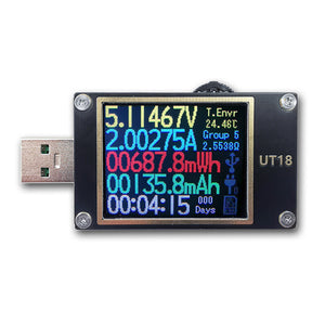 UT18 USB Tester Meter USB Voltage Current Meter Voltmeter Ammeter Charger Detector For QC4+PD3.0 PPS