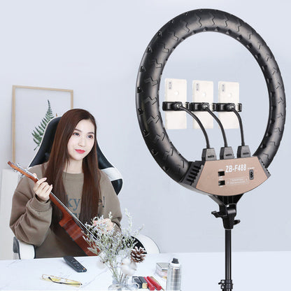ZB-F488 22&quot; Ring Fill Light Dimmable Ring Light w/ Stand Phone Clips For Vlog Live Broadcast Selfie