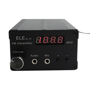 0.5W Stereo FM Transmitter Wireless Broadcast Transmitter Power Adjustable w/ Antenna Audio Cable