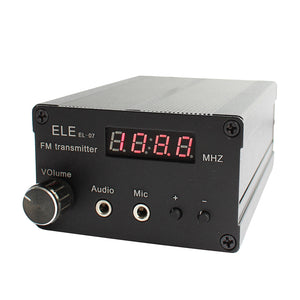 5W Stereo FM Transmitter Wireless Radio Transmitter Power Adjustable w/ Rubber Antenna Audio Cable