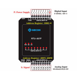 8AI 8DI Data Acquisition For Modbus RTU IO Module PLC Extension RTU-307F [4-20mA 0-10V RS485 RS232]