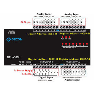 For Modbus RTU 24AI 8DI Data Acquisition Module industrial Controller RTU-308H 24AI + 8DI RS485