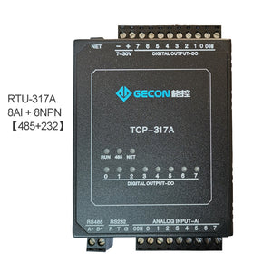 8AI + 8NPN Data Acquisition Module For MODBUS-RTU Industrial Controller RTU-317A [RS485+RS232]