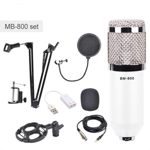 BM-800 Professional Condenser Microphone Set Cardioid Directional Mic for Mobile Phone Computer KTV