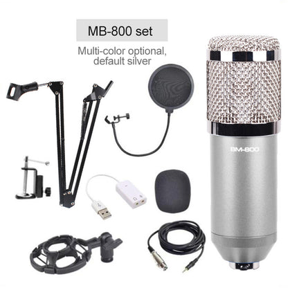 BM-800 Professional Condenser Microphone Set Cardioid Directional Mic for Mobile Phone Computer KTV