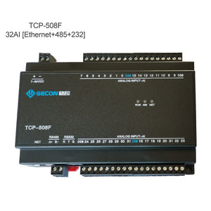 32AI ADC Data Acquisition Module For Modbus TCP RTU Protocols TCP-508F [Ethernet + RS485 + RS232]
