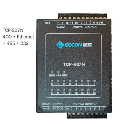TCP-507N 4DO + Ethernet + RS485 + RS232 Industrial Data Acquisition 4-Way Relay Output For Modbus TCP