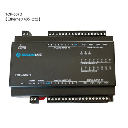 8AI + 8DI + 8DO For Modbus Ethernet Module Industrial Controller TCP-507D [Ethernet + RS485 + RS232]