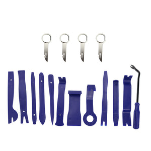 16pcs Blue Car Trim Removal Tool Set Kit for Audio System Panel Dashboard Zip-Lock Bag Packing
