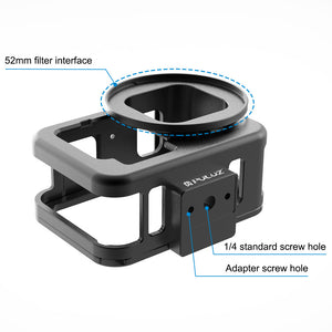 PU509B For GoPro HERO 9 Protective Camera Case CNC Aluminum Alloy with Insurance Frame &amp; 52mm UV Lens