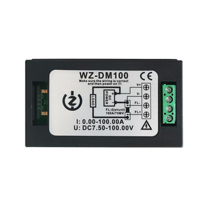 WZ-DM100 DC Digital Power Monitor Energy Meter 100V 100A High-Precision Voltage Current Power Meter