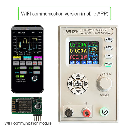 WZ5005 Adjustable DC Power Supply 50V 5A 250W CV CC Step Down 1.8&quot; LCD WIFI Communications With APP