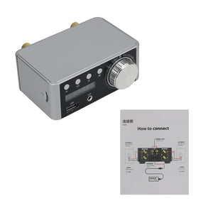 Bluetooth 5.0 Digital Power Amplifier HiFi Class D Stereo Amplifier 50Wx2 USB TF Card Aux Player