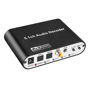 DAC651A 5.1 Audio Decoder For Optical Fiber Coaxial AUX Inputs Support Volume Adjustment