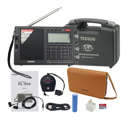 For Tecsun Radio PL-990 Portable Full Band Radio Receiver FM LW MV SW SSB Radio DSP Music Speaker