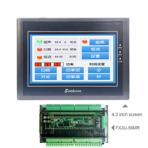 For Samkoon EA-043A 4.3-Inch HMI Touch Screen 480*272 + FX3U-56MR PLC Industrial Controller Board