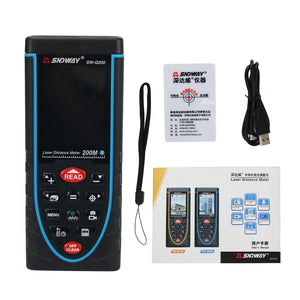 200m Laser Distance Meter Bluetooth + APP Digital Laser Rangefinder For Indoors Outdoors Uses SW-Q200