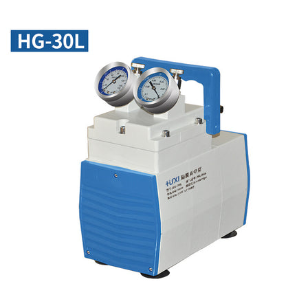 Oil-Free Lab Diaphragm Vacuum Pump HG-30L 30L/min 150mbar Normal Type Dual Pressure Gauges