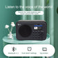 WR-336N Wooden WiFi Internet Radio Rechargeable High-End Bluetooth Speaker Radio Dual Alarms Black