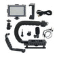 Camera Stabilizer w/ Fill Light &amp; Mic &amp; Cold Shoe Tripod Head For All SLR Home DV Cameras PKT3013