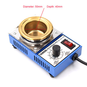 DBL-350A 150W Lead-Free Soldering Pot Small Round Solder Pot Titanium Plating Tin Furnace 50mm/2&quot;