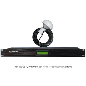 MA-802/GB NTP Server Network Time Server w/ 2 Ethernet Ports 30M/98.4FT Antenna Cable For GPS Beidou