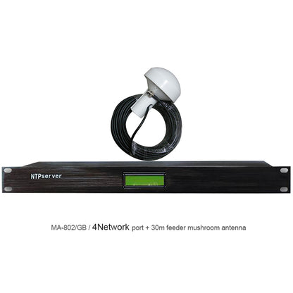 MA-802/GB NTP Server Network Time Server w/ 4 Ethernet Ports 30M/98.4FT Antenna Cable For GPS Beidou