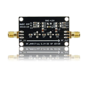 RF Wideband Amplifier LNA 0.1M-2G Gain 60DB Two-Stage Amplification Professinal Audio AMP Module