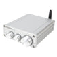 PA-04 200W 2.1 Channel Amplifier Bluetooth Mini Stereo HiFi Amp Assembled Silver + Power Adapter