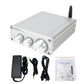 PA-04 200W 2.1 Channel Amplifier Bluetooth Mini Stereo HiFi Amp Assembled Silver + Power Adapter