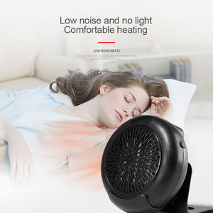 900W Mini Air Heater Small Room Heater Winter Warmer Fan w/ Remote Controller Long Cable Stand Black