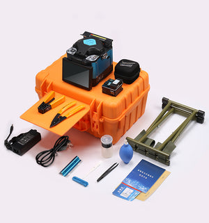 FS-60E Core Alignment Fusion Splicer Machine 6400MAH For Jumper Pigtail Bare Fiber Leather Cable