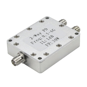 2-Way Power Divider RF Power Splitter 0.5-6GHz 30W Low Insertion Loss w/ CNC Aluminum Alloy Shell